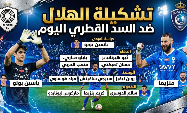 تشكيلة الهلال ضد السد القطري اليوم في دوري أبطال آسيا للنخبة