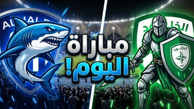 تصميم تشويقي لمباراة الهلال والخلود في دوري روشن السعودي يوضح موعد اللقاء