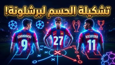 تشكيلة برشلونة لعام 2026 التكتيكية المتوقعة للفوز بدوري أبطال أوروبا، مع تحليل لأدوار ليفاندوفسكي ويامال وراشفورد.
