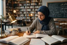 طالب يراجع دروسه استعداداً للامتحانات النهائية في العراق 2026