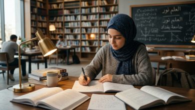 طالب يراجع دروسه استعداداً للامتحانات النهائية في العراق 2026