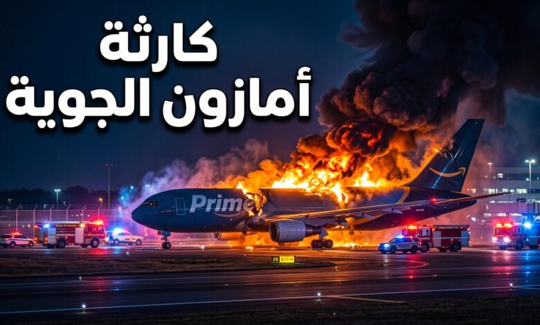 النيران تلتهم طائرة شحن تابعة لأمازون إير بعد تحطمها في مطار ميامي الدولي