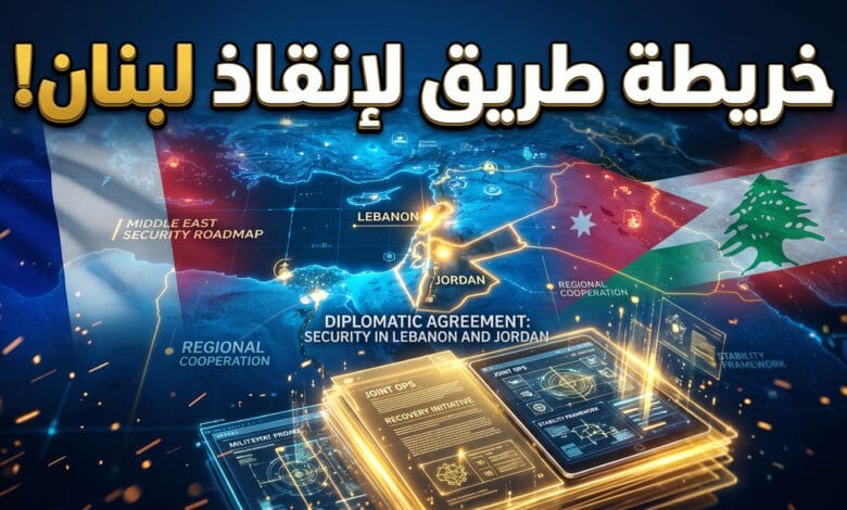 خريطة استراتيجية تعبر عن قمة باريس ضمن مسار اجتماعات العقبة لدعم الجيش اللبناني.