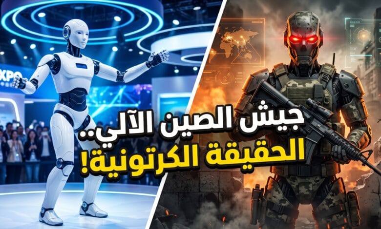 روبوتات عسكرية صينية شبيهة بالبشر في سيناريو قتالي