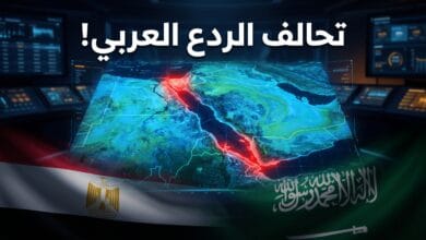 خريطة البحر الأحمر مع أعلام مصر والسعودية تعبيرا عن التحالف الإستراتيجي