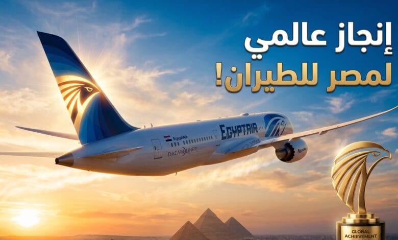 طائرة مصر للطيران تتوج بجائزة سكاي تراكس لأكثر الشركات تطوراً في العالم
