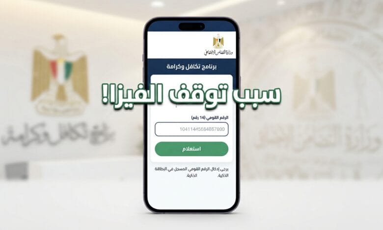 الاستعلام عن سبب توقف فيزا تكافل وكرامة بالرقم القومي لعام 2026