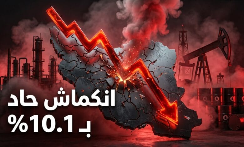 الرسم البياني لـ انكماش الاقتصاد الإيراني بنسبة 10.1 بالمئة وسط تداعيات الضربات العسكرية والعقوبات