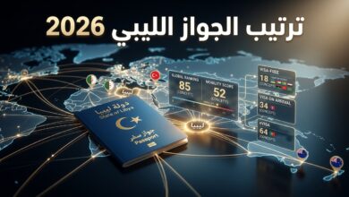 ترتيب جواز السفر الليبي وقائمة الوجهات المتاحة في عام 2026