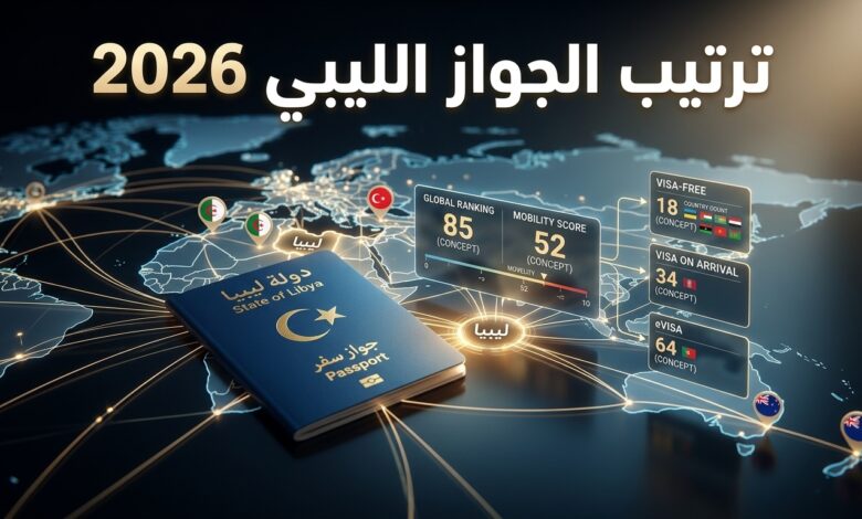 ترتيب جواز السفر الليبي وقائمة الوجهات المتاحة في عام 2026