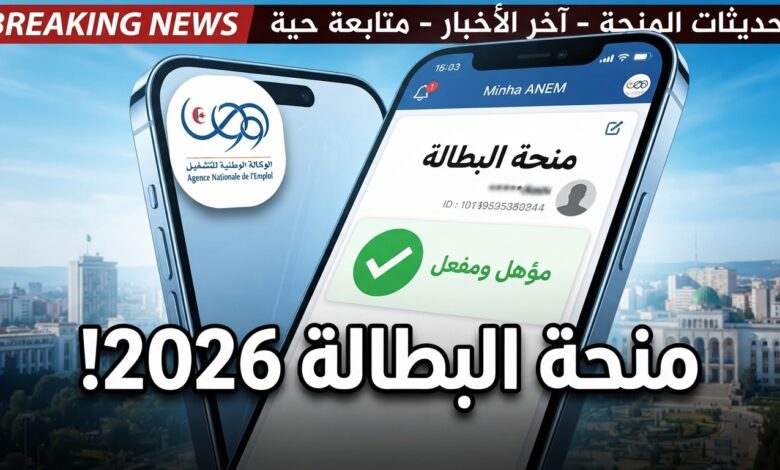 منصة منحة البطالة Minha ANEM 2026 وطريقة الاستعلام والتسجيل