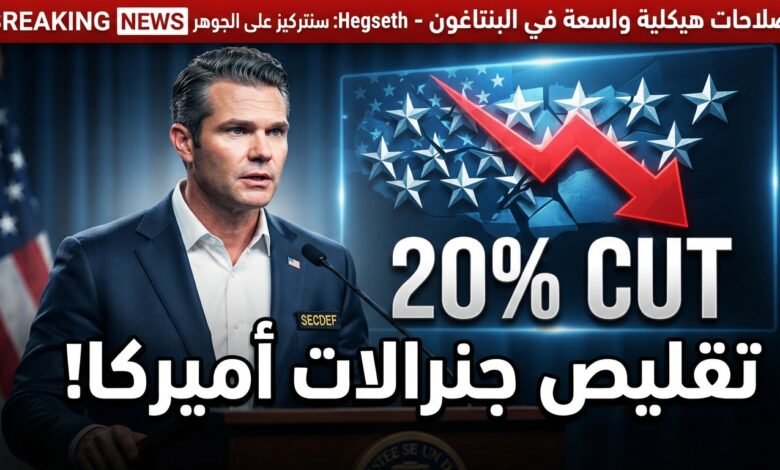 بيت هيغسيث يعلن تقليص عدد جنرالات الجيش الأميركي بنسبة 20%