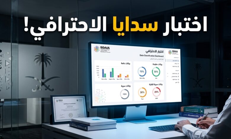واجهة التسجيل في اختبارات سدايا الشهادات الاحترافية لإدارة البيانات