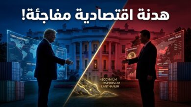 الرئيس الصيني شي جين بينج والرئيس الأمريكي دونالد ترامب خلال الاتفاق على هدنة تجارية جديدة