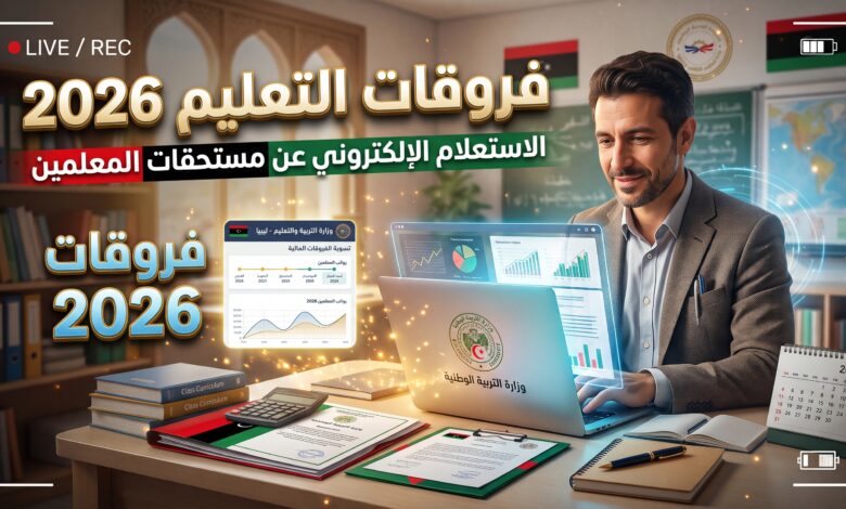 الاستعلام عن فروقات التعليم والمستحقات المالية في ليبيا 2026 بالرقم الوطني